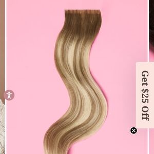 Glam Seamless Ash Brown highlights Hair Extensions with Invisi Clips